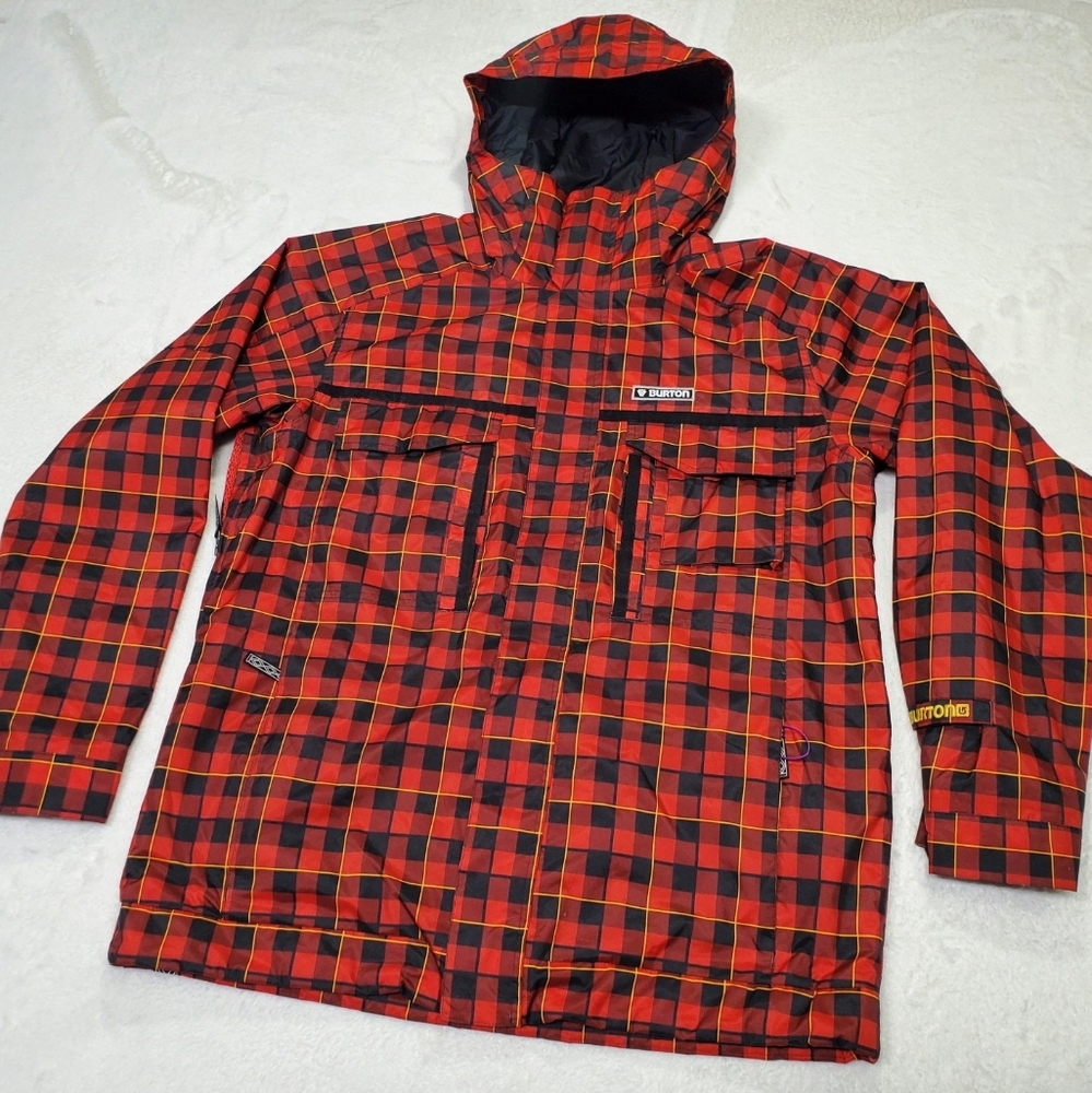 Burton White Collection Bit O Heaven Snowboard Jacket Men's L EUC Plaid - Picture 6 of 12